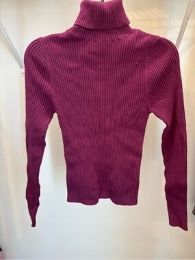 Old Navy Ribbed Turtleneck in Deep Plum